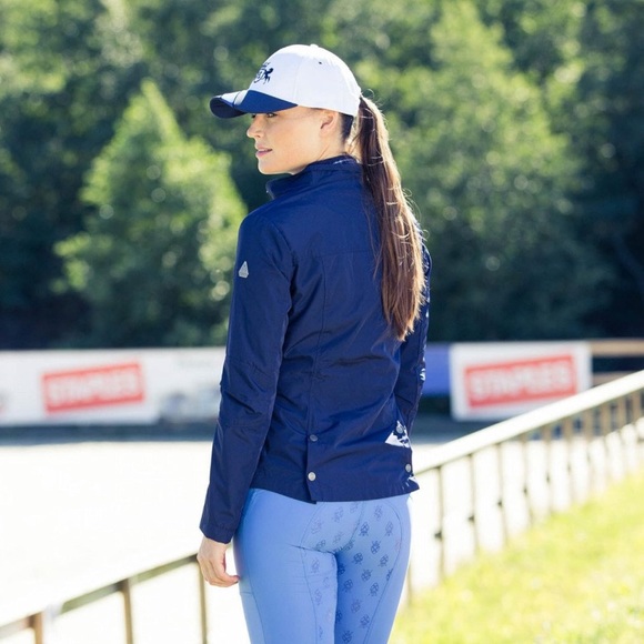 HORZE Claire Women's Side Zip Riding Jacket - Blackened Pearl, Long Cut, Lightweight & Warm, Size 12